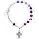 Rosary decade bracelet with fastener and glass grains, pink nuances 4 mm s2