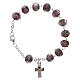 Single decade bracelet lobster clasp amethyst color faceted beads with rose 5 mm s1