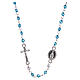 Rosenkranz als Halskette mit schimmernden blauen Glasperlen, 3 mm s1