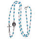 Rosenkranz als Halskette mit schimmernden blauen Glasperlen, 3 mm s3