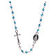 Wearable rosary with 3mm oval beads in light blue iridescent crystal s1