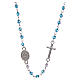 Wearable rosary with 3mm oval beads in light blue iridescent crystal s2