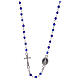 Wearable rosary with 3mm oval beads in blue iridescent crystal s1