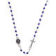 Wearable rosary with 3mm oval beads in blue iridescent crystal s2