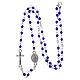 Wearable rosary with 3mm oval beads in blue iridescent crystal s3