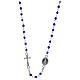Necklace rosary semi-crystal 3 mm oval blue iridescent beads s1