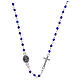 Necklace rosary semi-crystal 3 mm oval blue iridescent beads s2