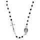 Necklace rosary semi-crystal 3 mm oval black iridescent beads s1