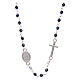 Necklace rosary semi-crystal 3 mm oval black iridescent beads s2