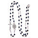 Necklace rosary semi-crystal 3 mm oval black iridescent beads s3