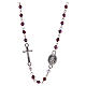 Wearable rosary with 3mm oval beads in purple iridescent crystal s1