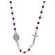 Wearable rosary with 3mm oval beads in purple iridescent crystal s2