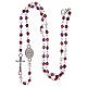 Wearable rosary with 3mm oval beads in purple iridescent crystal s3