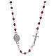 Necklace rosary semi-crystal 3 mm oval violet iridescent beads s2