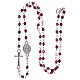 Necklace rosary semi-crystal 3 mm oval violet iridescent beads s3