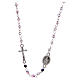 Wearable rosary with 3mm oval beads in transparent and iridescent crystal s1