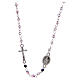 Necklace rosary semi-crystal 3 mm oval transparent iridescent beads s1