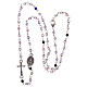 Necklace rosary semi-crystal 3 mm oval transparent iridescent beads s3