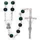 Rosary in glass with 6mm round green beads. s2
