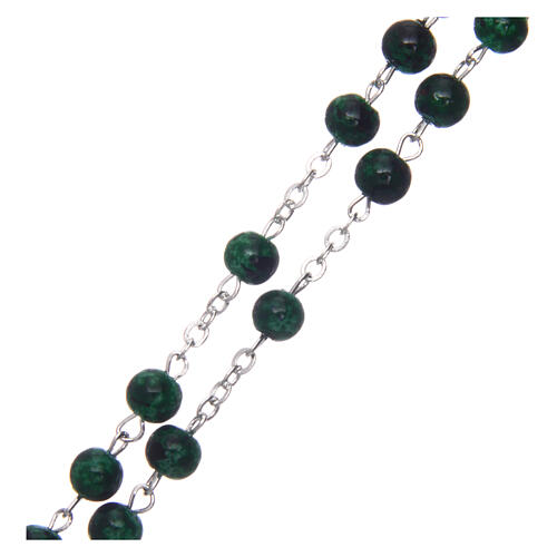 Rosary round green glass 6 mm 3
