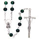 Rosary round green glass 6 mm s2