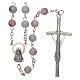 Rosary in semi-crystal with 6mm round marbled white beads s2
