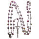 Rosary in semi-crystal with 6mm round marbled white beads s4
