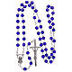 Rosary in semi-crystal with 6mm round blue beads s4