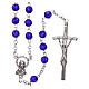 Rosary blue semi-crystal round beads 6 mm s1