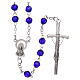Rosary blue semi-crystal round beads 6 mm s2