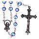 Rosary in semi-crystal with 6mm round light blue beads s1