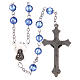 Rosary in semi-crystal with 6mm round light blue beads s2