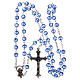 Rosary in semi-crystal with 6mm round light blue beads s4