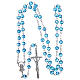 Rosary in semi-crystal with 6mm round aquamarine beads s4
