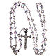 Rosary in semi-crystal with 6mm round white beads s4