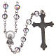 Rosary white round semi-crystal beads 6 mm s2