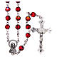 Rosary in semi-crystal with 6mm round red beads s1