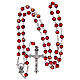 Rosary in semi-crystal with 6mm round red beads s4