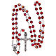 Rosary red round semi-crystal beads 6 mm s4