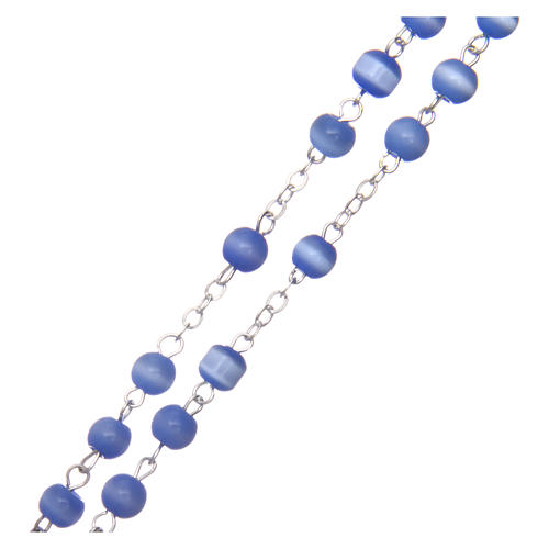 Glass rosary with round blue beads 5 mm 3