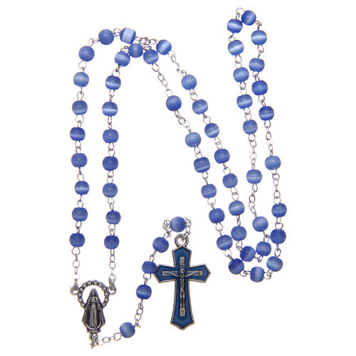 Glass rosary with round blue beads 5 mm 4