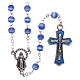 Glass rosary with round blue beads 5 mm s1