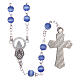 Glass rosary round blue beads 5 mm s2