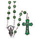 Glass rosary with round green beads 5 mm s1