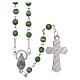 Glass rosary with round green beads 5 mm s2
