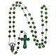 Glass rosary with round green beads 5 mm s4