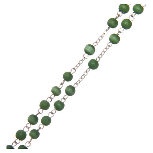 Glass rosary round green beads 5 mm 3