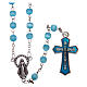 Glass rosary with round light blue beads 5 mm s1