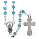 Glass rosary with round light blue beads 5 mm s2