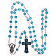 Glass rosary with round light blue beads 5 mm s4